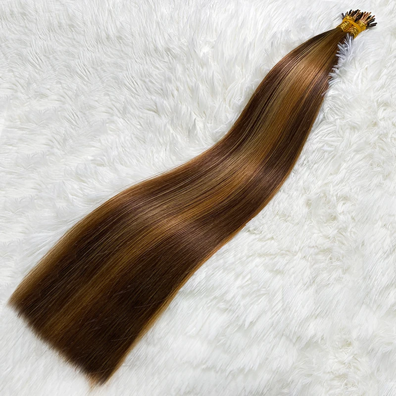 Shinehair I Tip Hair Extensions Piano color Highlight Virgin Hair straight 18-30 Inch Fusion Hair for Brazilian Human Hair