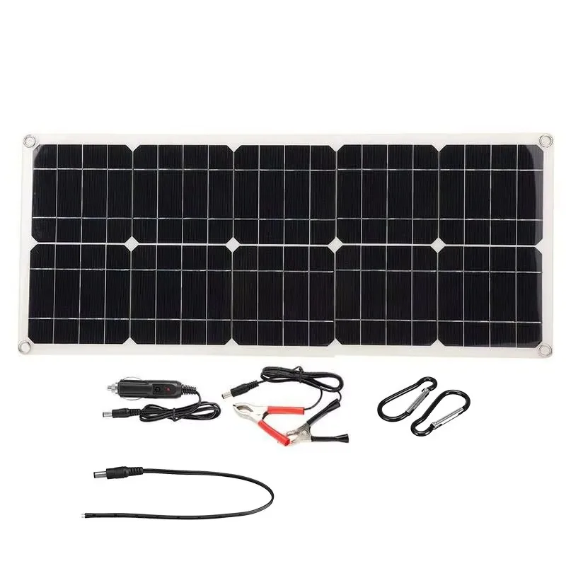 

Aluminum polycrystalline 100W18V solar panels with dual USB controllers for car, yacht, and RV charging