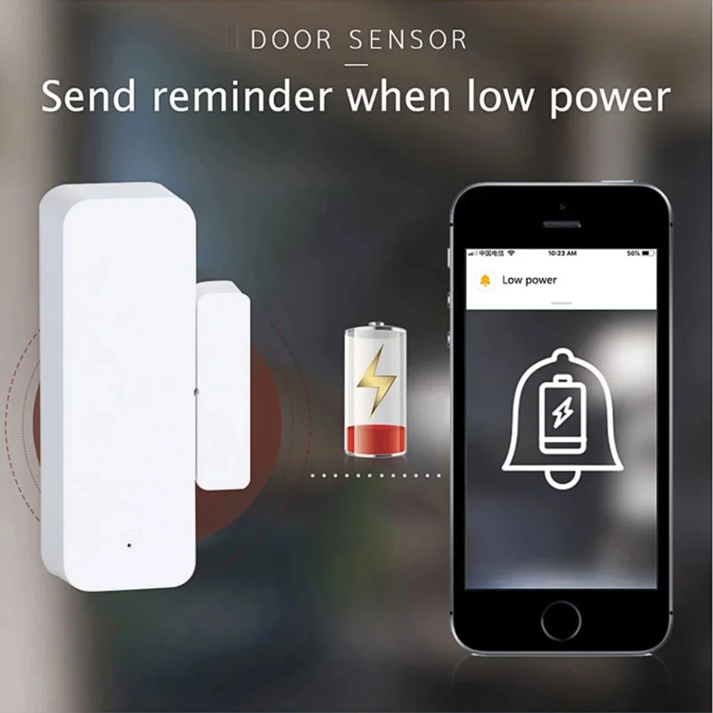 Tuya WiFi Smart Door Sensor Smart Home Door Open/Closed Detectors Window Sensor Smart Life Works With Google Home Alexa