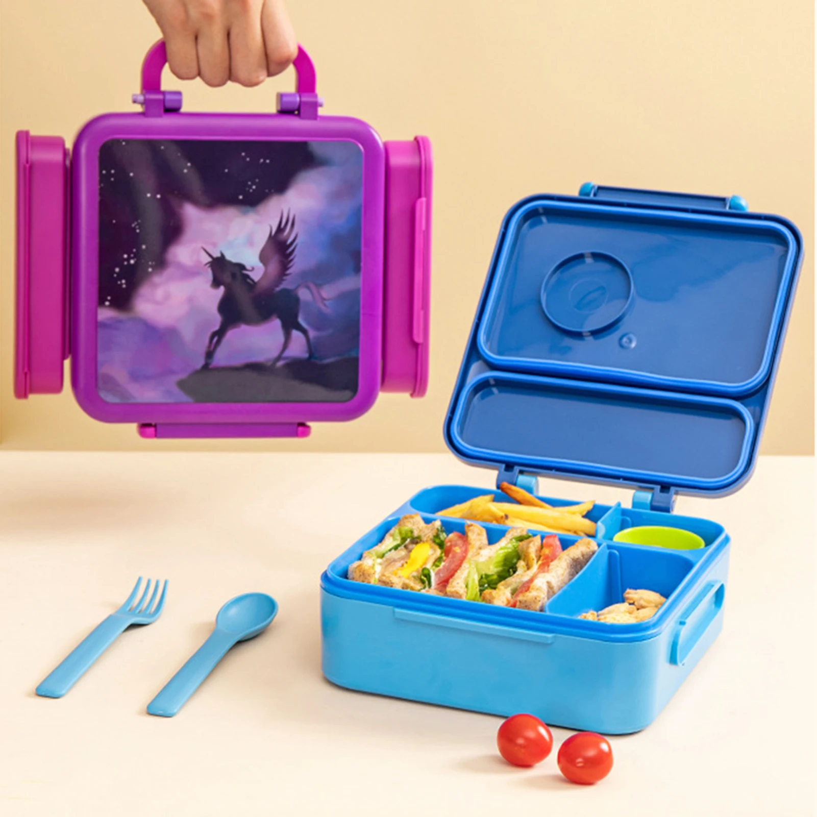 Kids Prints Lunch Box Food Grade Safety Food Containers For Family Picnics