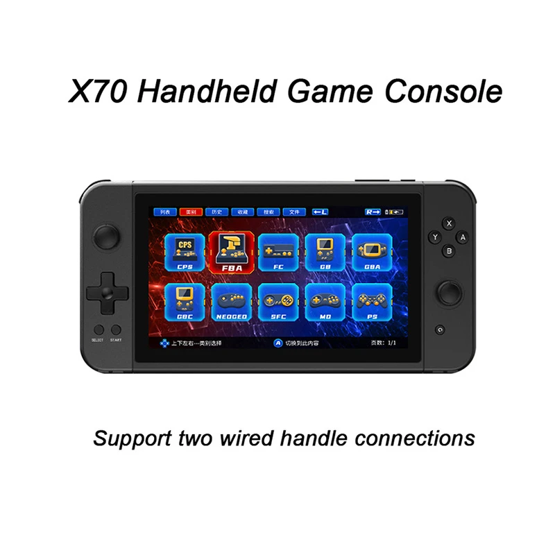 

Powkiddy X70 7 Inch Hd Screen Retro Video Game Console 32g/64g 10 Simulators Handheld Game Players Support Two-player Battle