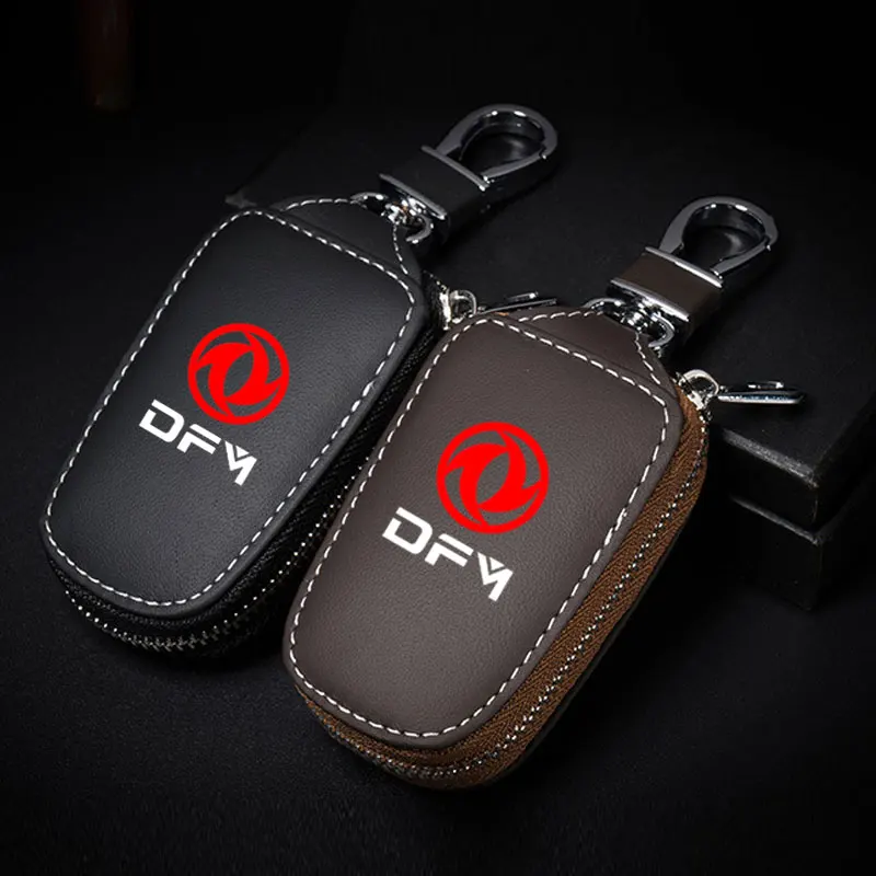 

Car smart key case cover key wallet leather keychain Pendant for Dongfeng DFM Aeolus ax345 DFSK Glory Cefiro MX6 S50 T5 S30 F507