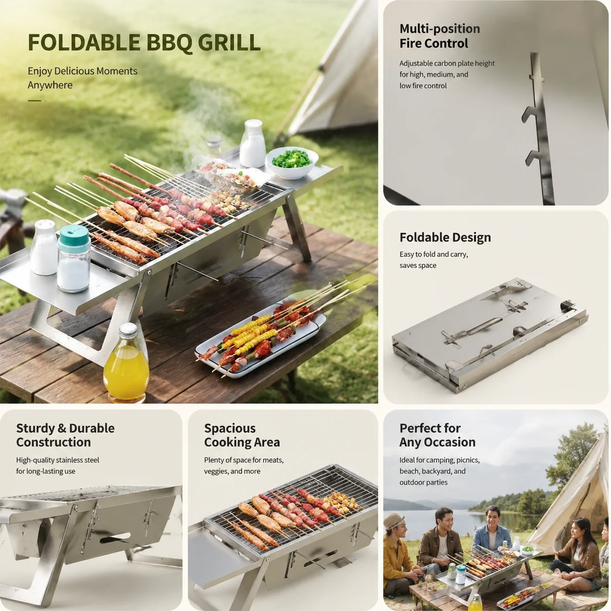 Portable Folding Barbecue Gril - огляд і ціна Camp Grill Portable Folding