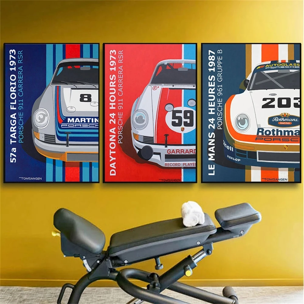 24 Hours of Le Mans Pictures Print on Canvas Extreme Motorsport Canvas Painting Wall Art Classic Racing Car Posters Home Decor