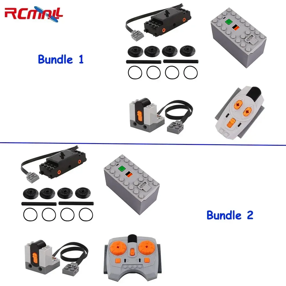 For Power Functions Parts Train Track Motor Infrared Speed Remote Controller Receiver Battery Box Building Blocks for Legoeds
