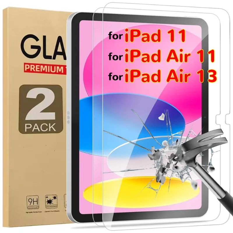

1/2 шт. защитные пленки из закаленного стекла 9H для iPad (A16) 11th/Air11/Air13 HD, прозрачные устойчивые к царапинам пленки для планшетов iPad11