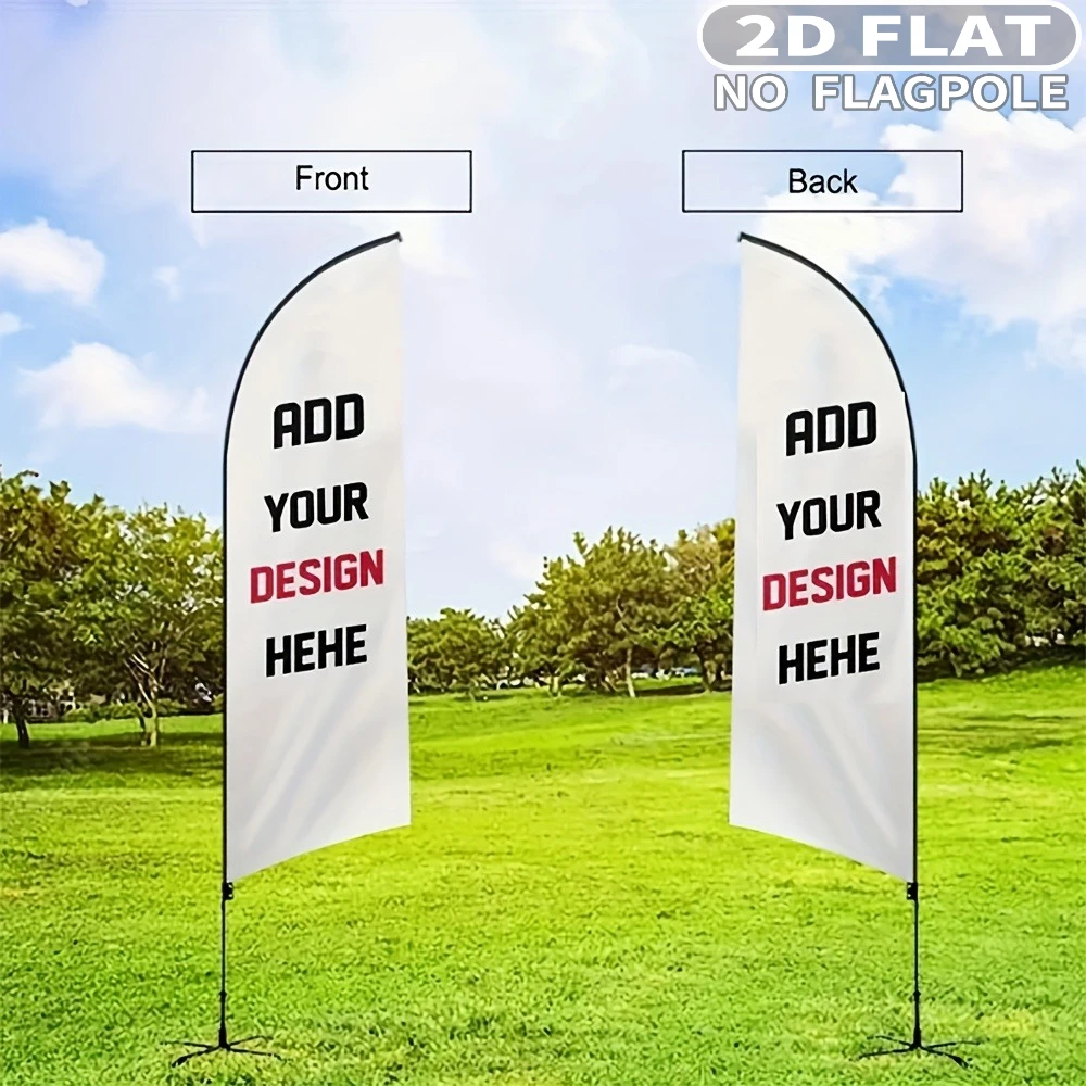 Custom 1pc Double-Layer Double-Sided Printed Commercial Pennant Flag, Beach Flag, 50x200cm for Various Commercial Activities