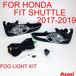 For Honda Fit /Jazz Shuttle 2017 2018 2019 Bumper Fog Lamp Kit Driving Lights Replace Or Upgrade With Bulb Switch Wire Bezel