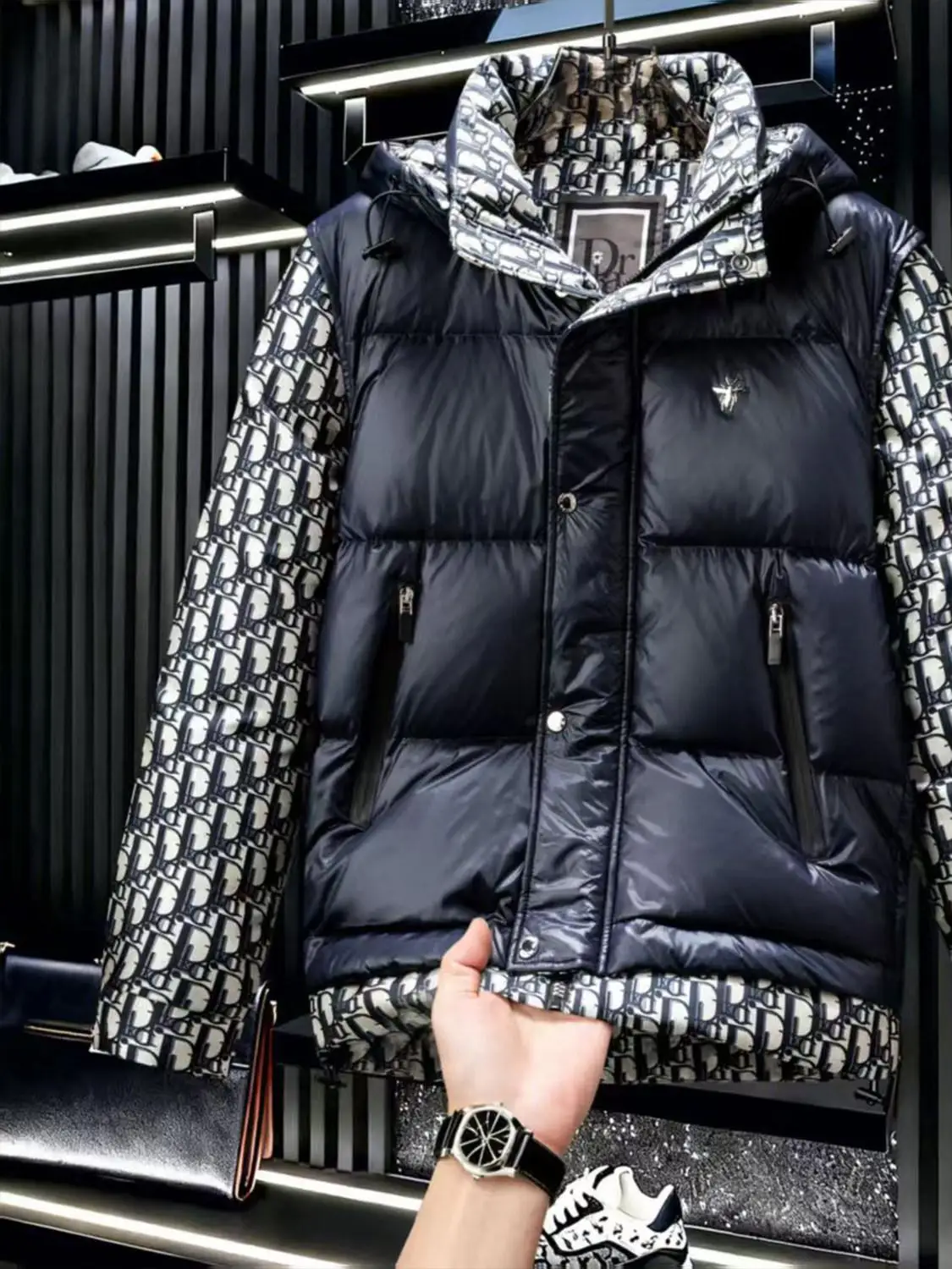 

Повседневная короткая стеганая куртка в стиле пэчворк с капюшоном, утепленная утиным пухом, теплая зимняя верхняя одежда из дышащего легкого полиэстера