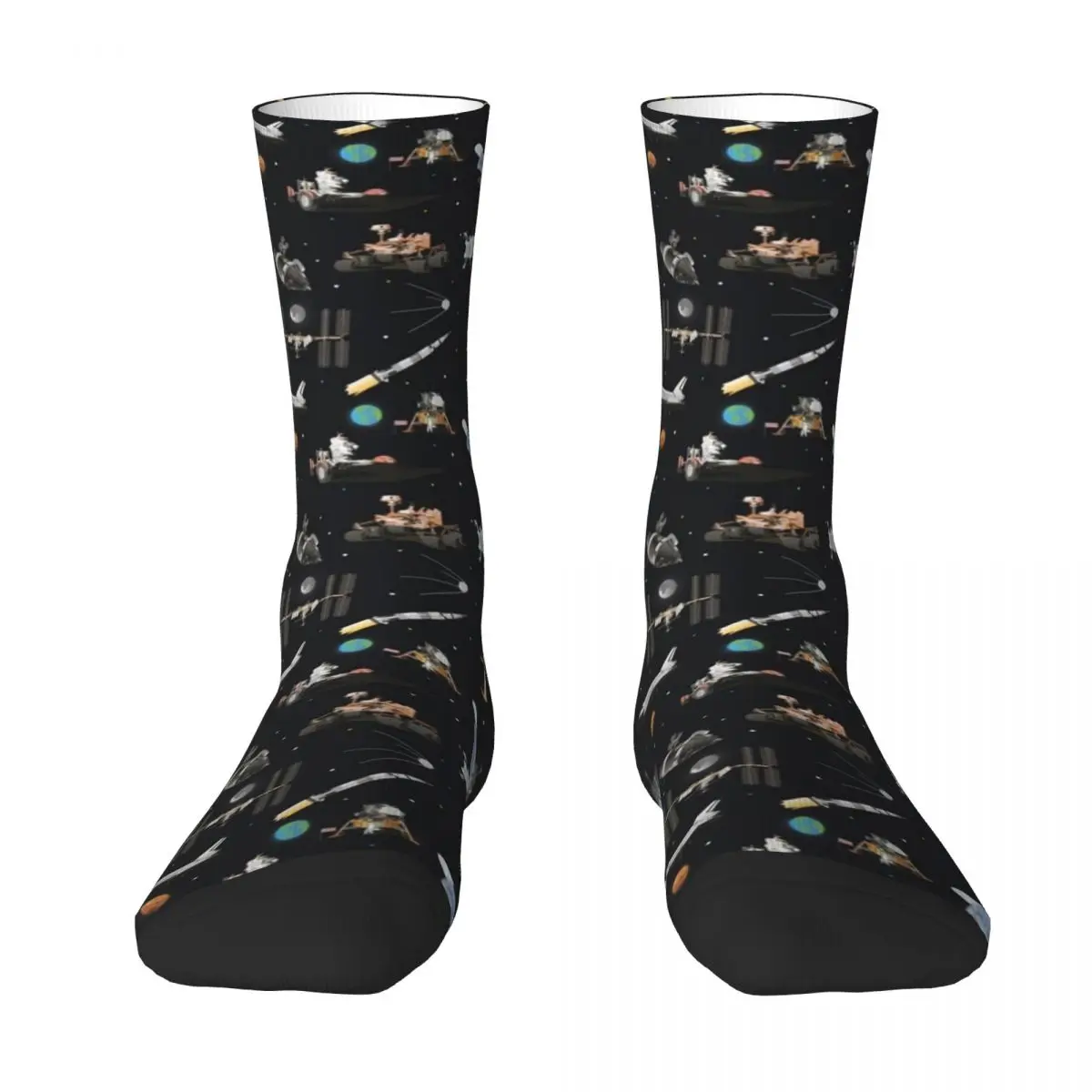 Space Exploration 3D Printing Socks for Men Women Fashion Funny Socks for Children DIY Design Compression Socks