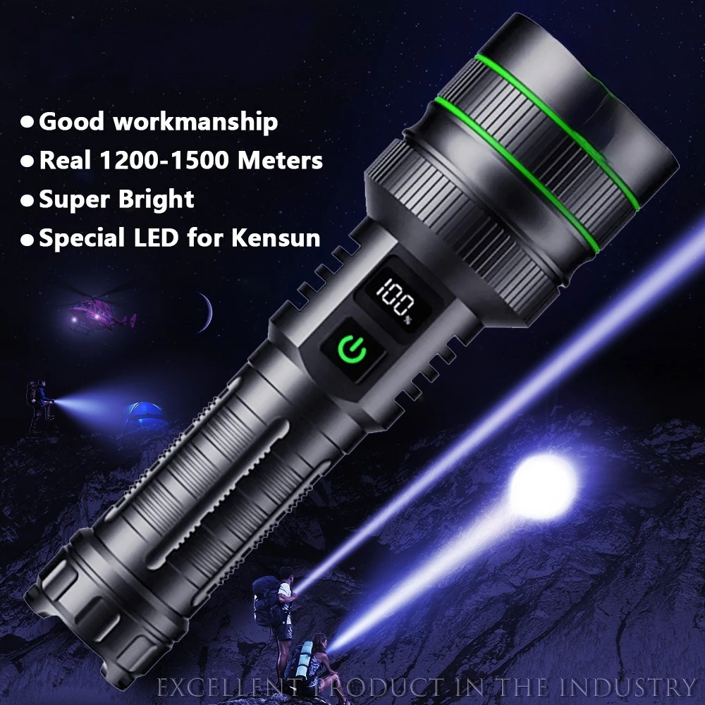 1000000LM Most Powerful LED Flashlight Rechargeable Type-c Flashlight Long Range 5000M Tactical Torch Light For Fishing Hunting