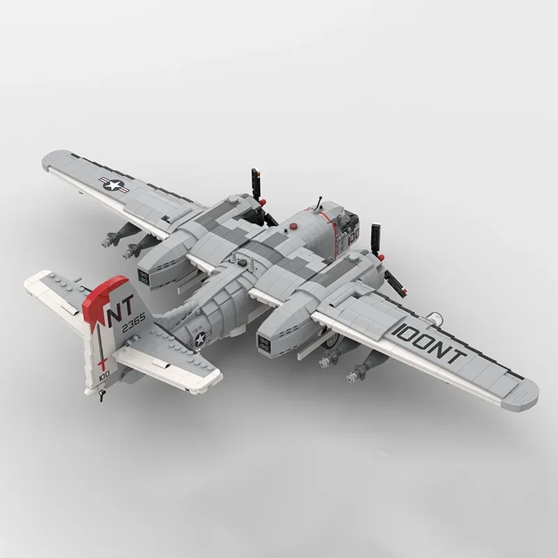 Military Model Moc Building Bricks 1:35 Scale S-2 Tracker Fighter Technology Modular Blocks Gift Christmas Toy DIY Sets Assembly