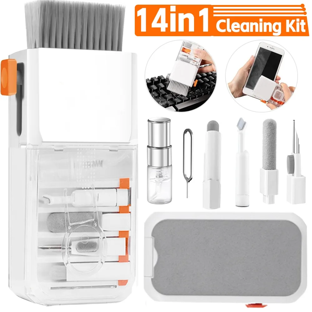 14IN1 Portable Multi-functional Electronic Cleaning SET for IPhone/AirPods Max/Pro Headphones/Computer/Cleaning Brush Tools Kit
