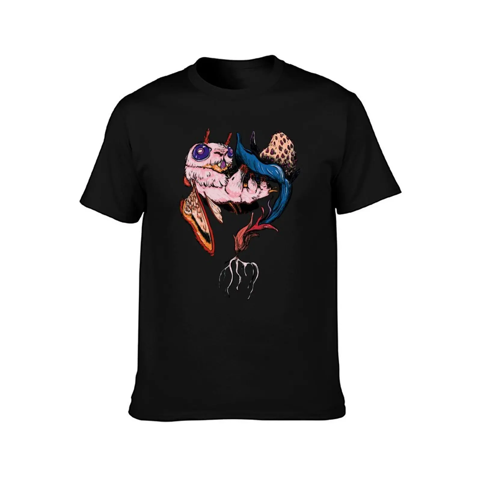 Phatmoth Resting on a Nightberry T-Shirt, Summer Casual Cotton Tee, Oversized Streetwear Tops, Vintage Graphic Print