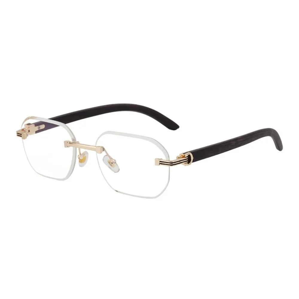 

Wood-grain Glasses Temple Edge Cutting Sun Glasses Multicolor Lightweight Frameless Sunglasses Vintage Vision Care