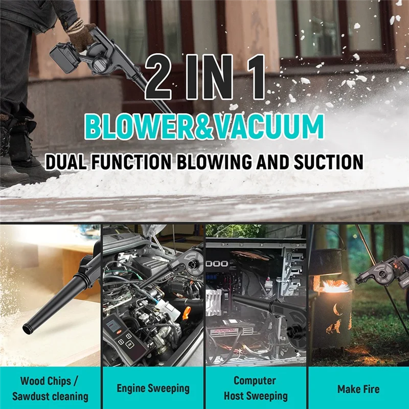 منفاخ أوراق شجر لاسلكي صغير لبطارية 18 فولت BL1830 2 في 1 منفاخ كهربائي ومكنسة كهربائية خفيفة الوزن ومحمولة #3