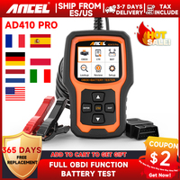 ANCEL AD410 PRO Code Reader Battery Test Check Engine With Full OBD2 Function Car Diagnostic Tools Free Update