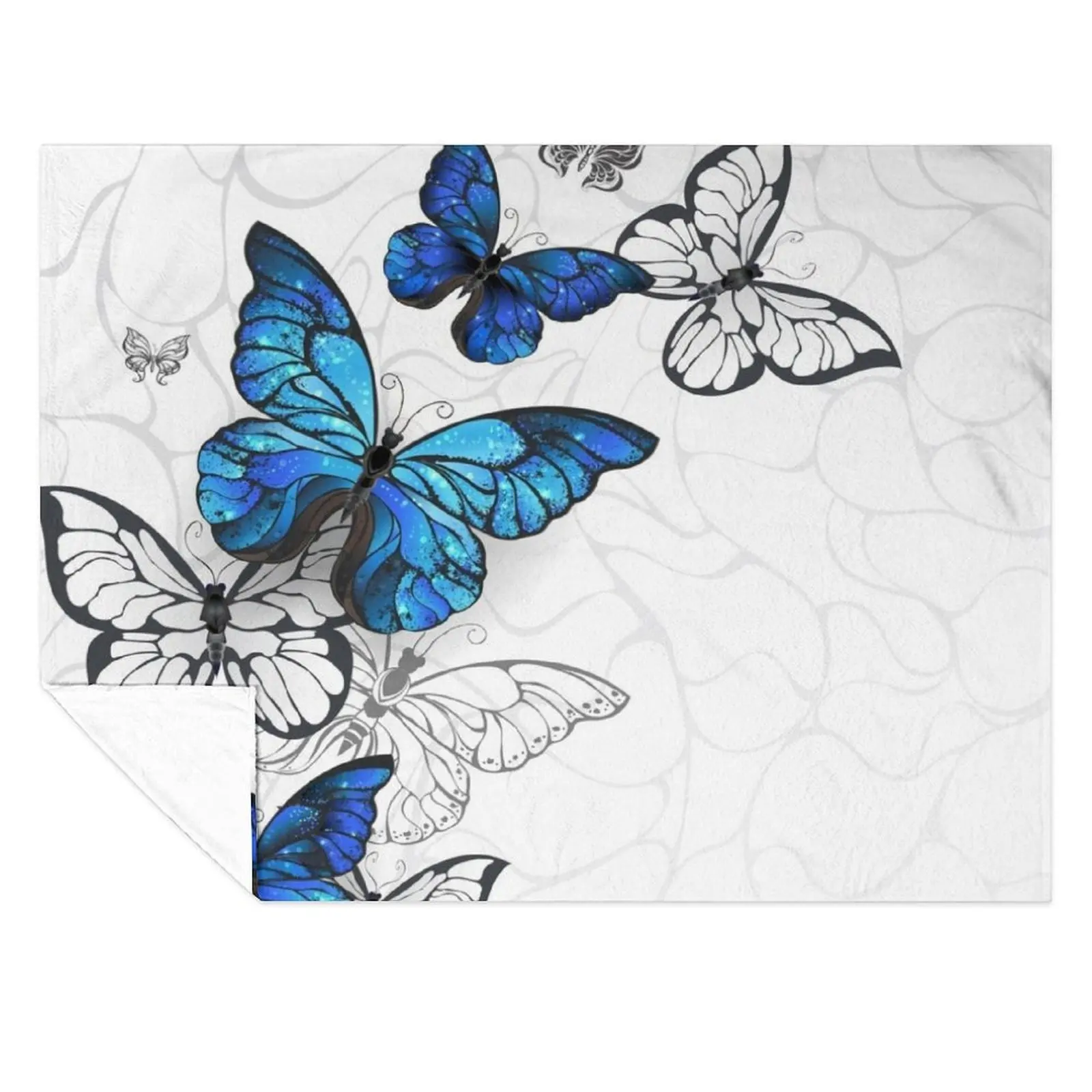 

Flying Butterflies Morpho Throw Blanket Hairy christmas decoration Tourist Plaid on the sofa Blankets