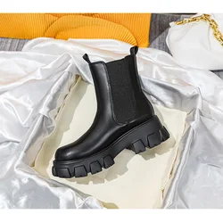 Women's Rubber Boots Shoes  Chelsea Boots-Women Luxury Designer Winter Footwear Round Toe Rain Lolita Ankle 2023 Fashion High He