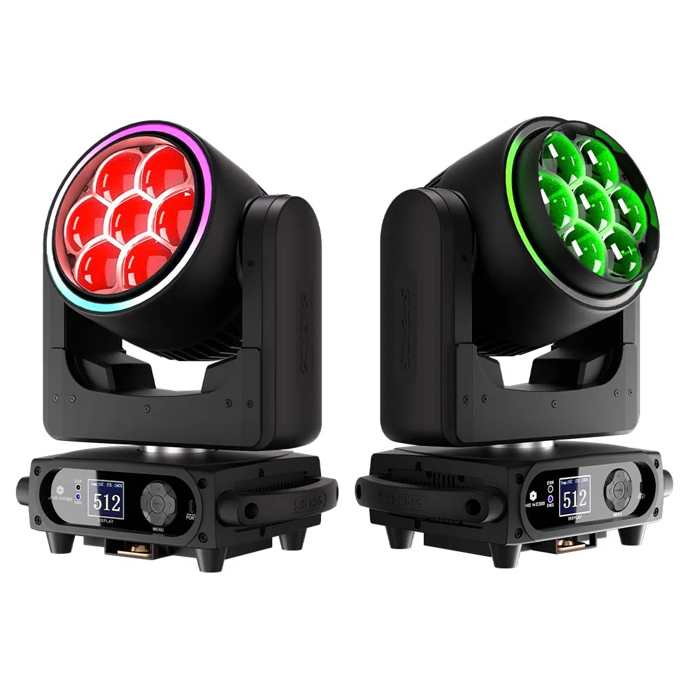 SHEHDS LED Bees Byes 7x40W RGBW Zoom Moving Head Licht für DJ Weihnachten Hochzeit Theater Konzert Publikum Professionelle DJ-Ausrüstung