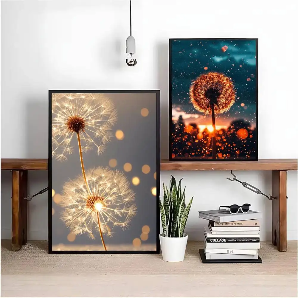 Dandelion Poster Art Sticky Wall Waterproof Home Living Room Bedroom Bar Aesthetic Decoration