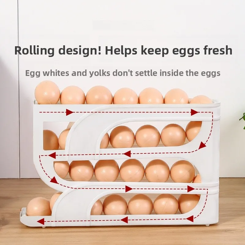 

Transparent Rolling Egg Storage Box Frie Side Door Organizer Box Fren Preservation Egg Ra Tray Plastic Heart aped