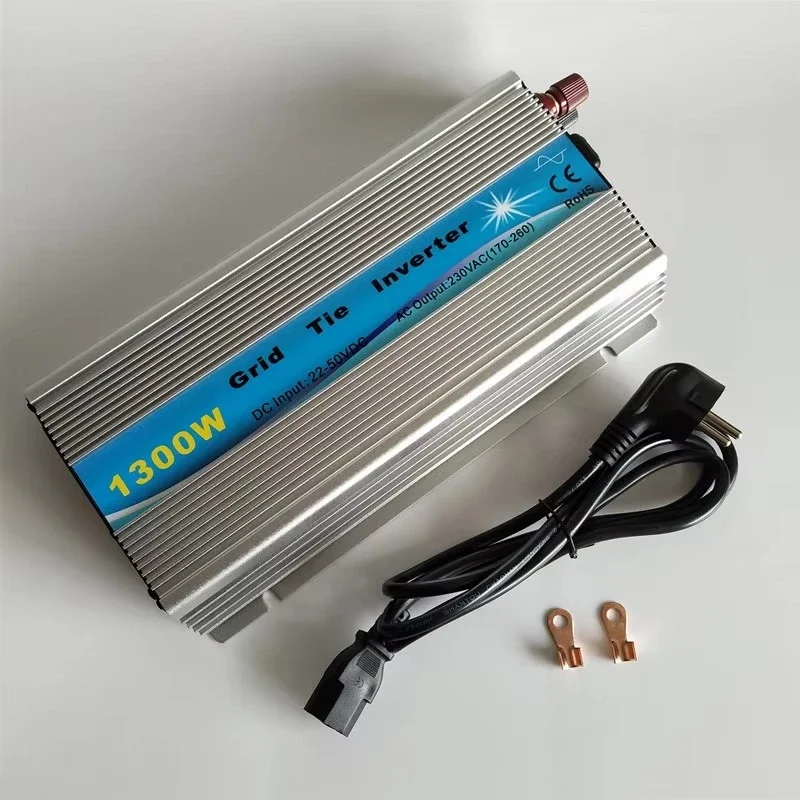 1300W Solar Grid Tie Microinverter DC 22-45V to AC 190-260V On-Grid PV Inverter CE Certified Fan Cooling Wall Mountable