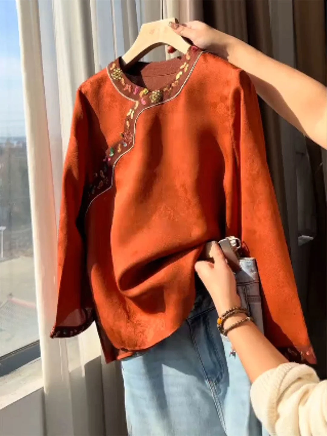 

Новая женская куртка в китайском стиле, красивая верхняя одежда, весенний костюм в стиле дзен, длинный свитер с круглым вырезом