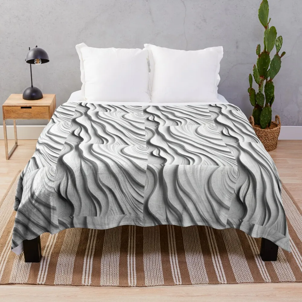 

Minimal minimalism plaster swirls texture waves calm tranquil modern Throw Blanket blankets ands Furry Giant Sofa Blankets