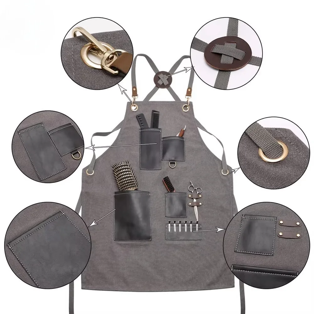 Salon Barber Leather Cape Barbershop Hairdresser Waterproof Hair Dye Apron Professional Hairdressing Work Styling Accessories