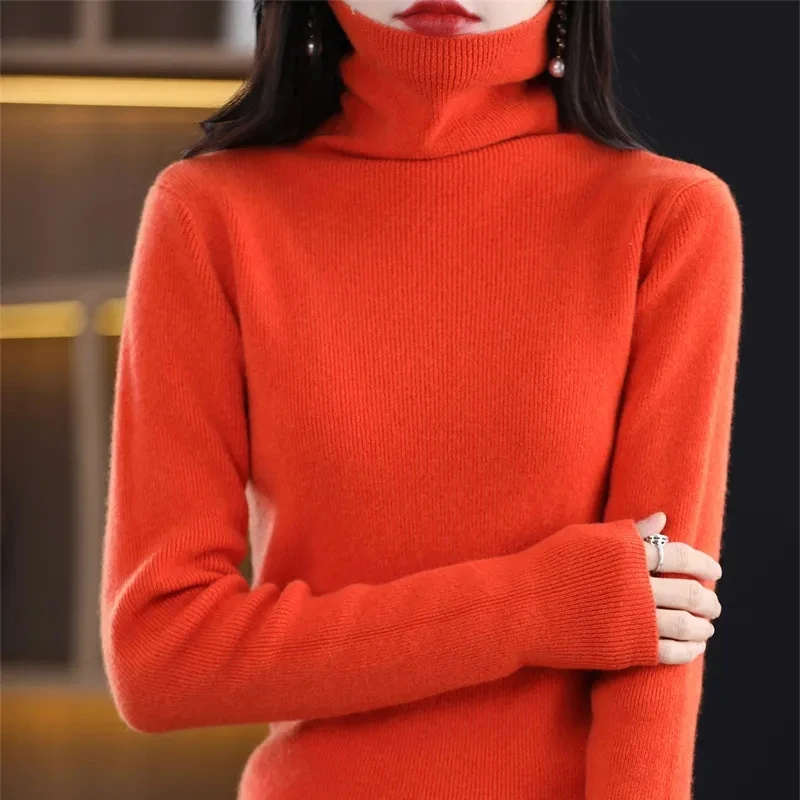 Neue 2025, Rollkragen Kaschmir Pullover Frauen Herbst Winter Gestrickte Pullover Damen Lange Ärmel Beiläufige Gestrickte Pullover Weibliche