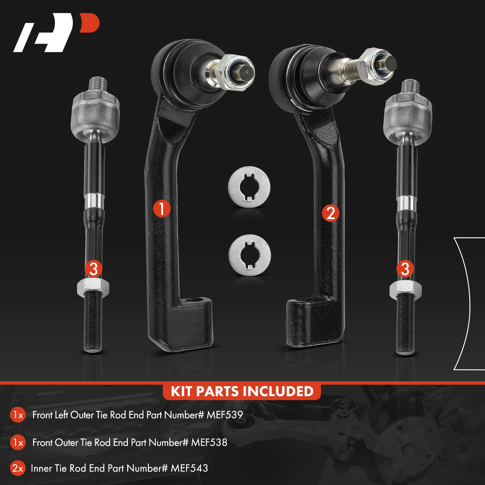 A-Premium 4x Inner & Outer Tie Rod End for Ford Explorer Police Interceptor Utility 2020-2023