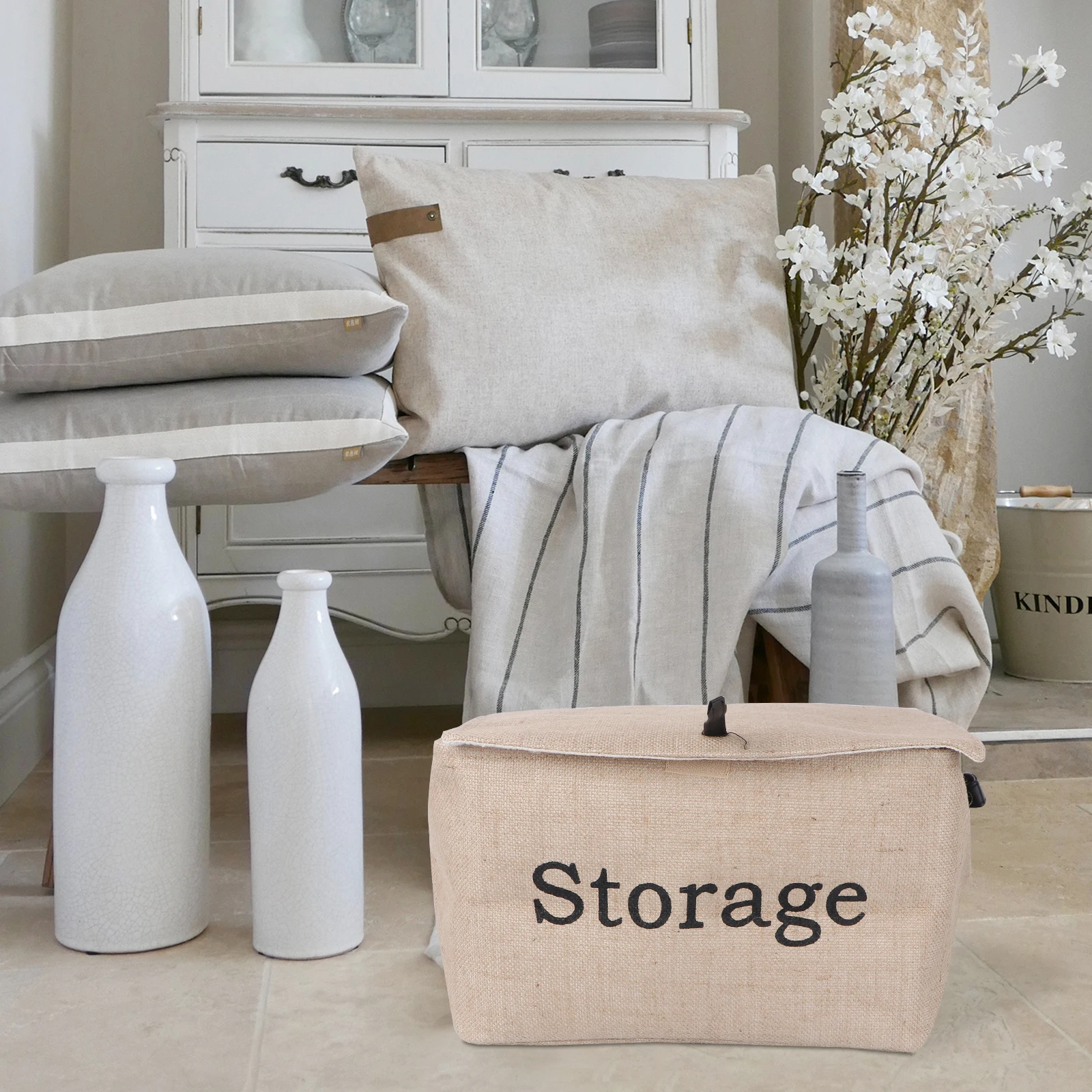 

Cotton Linen Box Foldable Underwear Container Canvas Wardrobe ganizer Socks Pants Underwear ganizer Keeper