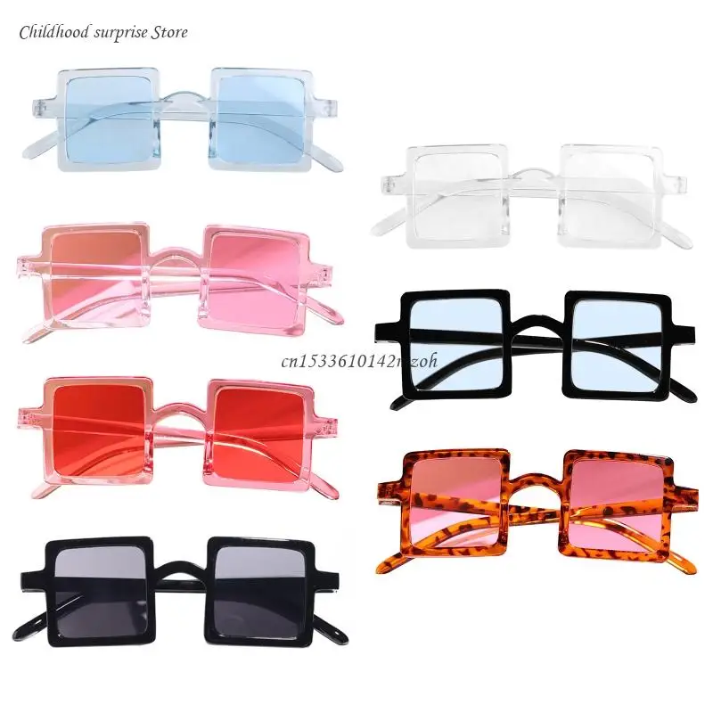 Kids Oversized Square Sunglasses Trendy Flat Top Toddler Sunglasses for Girls Boys 2-10 Years UV for Protection Beach Dropship