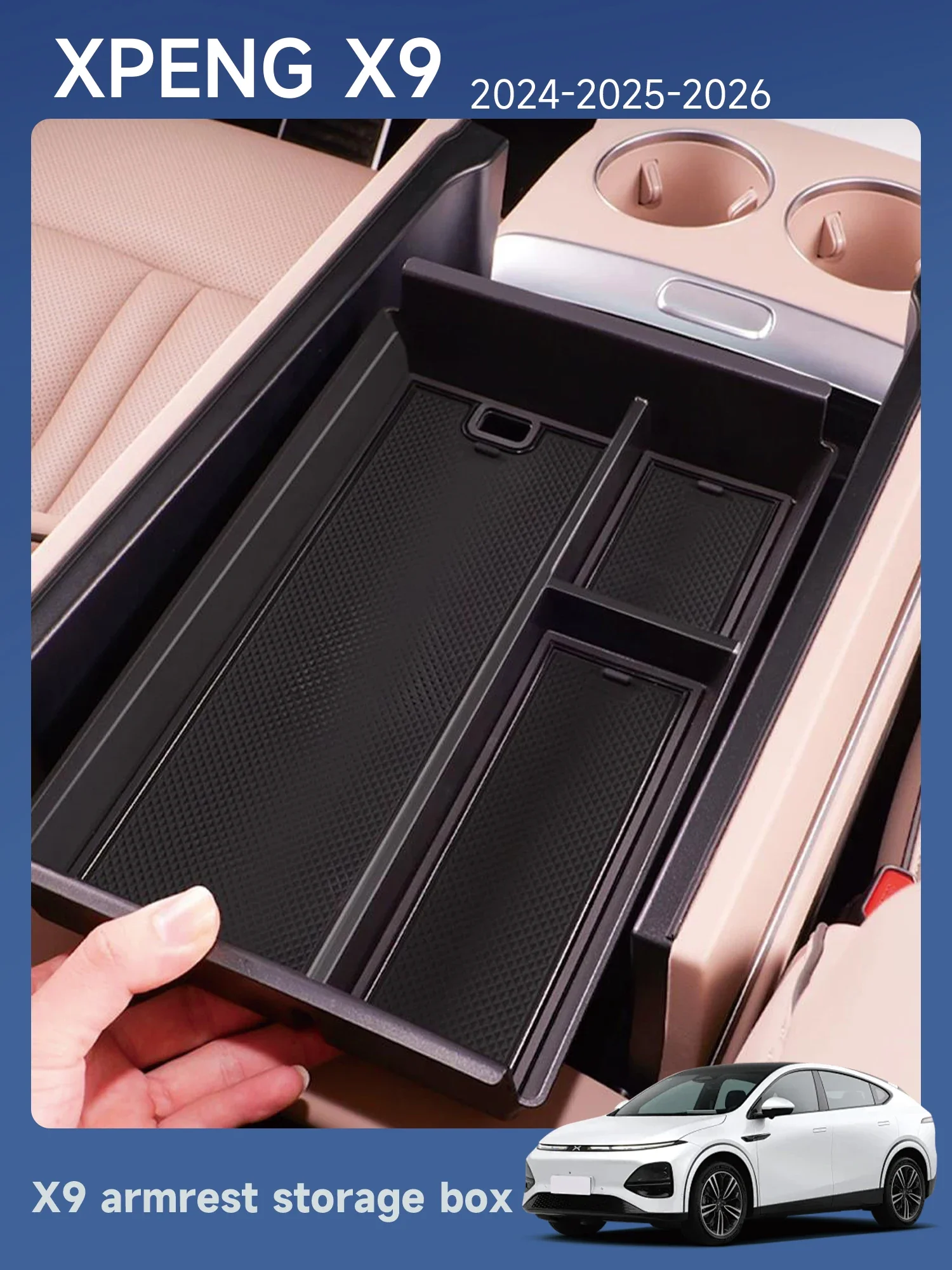 [Fast Shipping] XPENG X9 2024 2025 2026 Armrest Storage Box