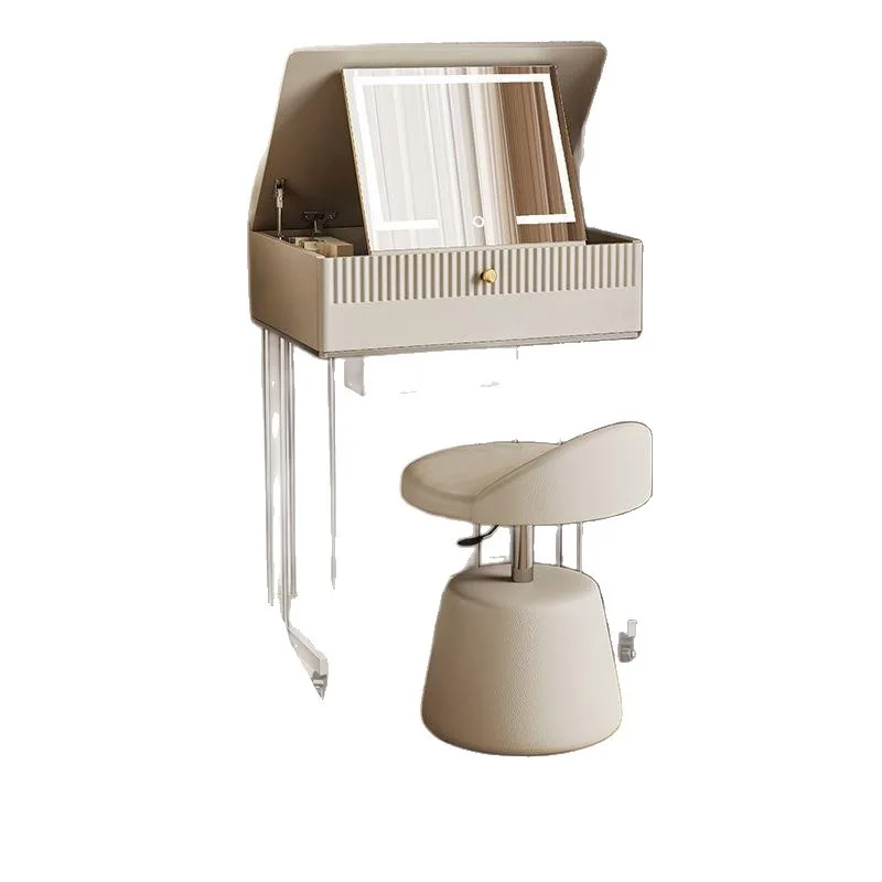 Small bedroom with makeup mirror bedside removable storage makeup table y