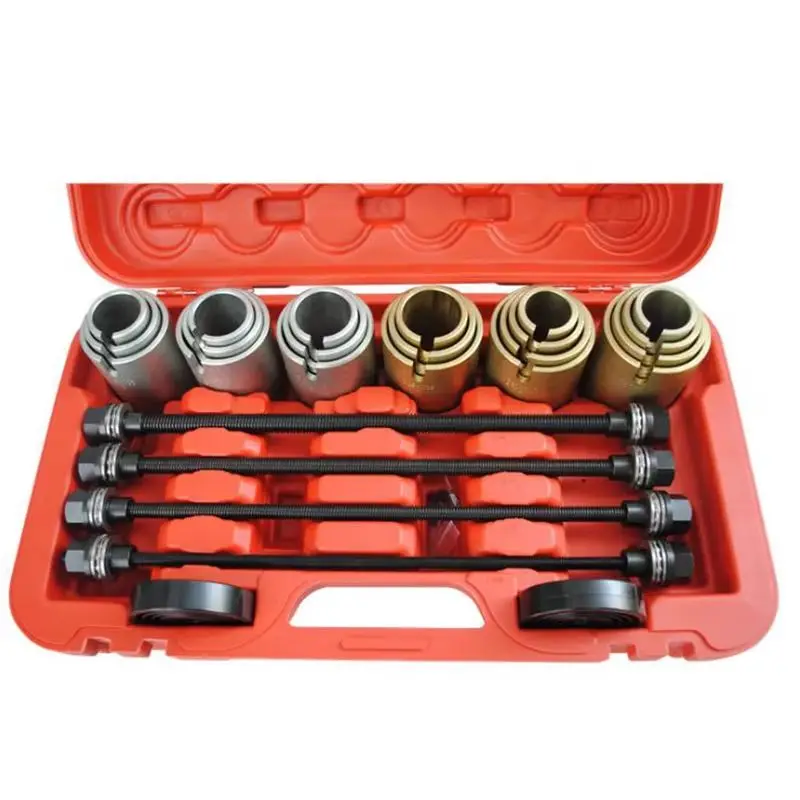 080040803Set di strumenti per pressa e manicotto di trazione Set di rimozione cuscinetti per boccole Estrattore per manicotti in ferro Dismantlin per cuscinetti del telaio