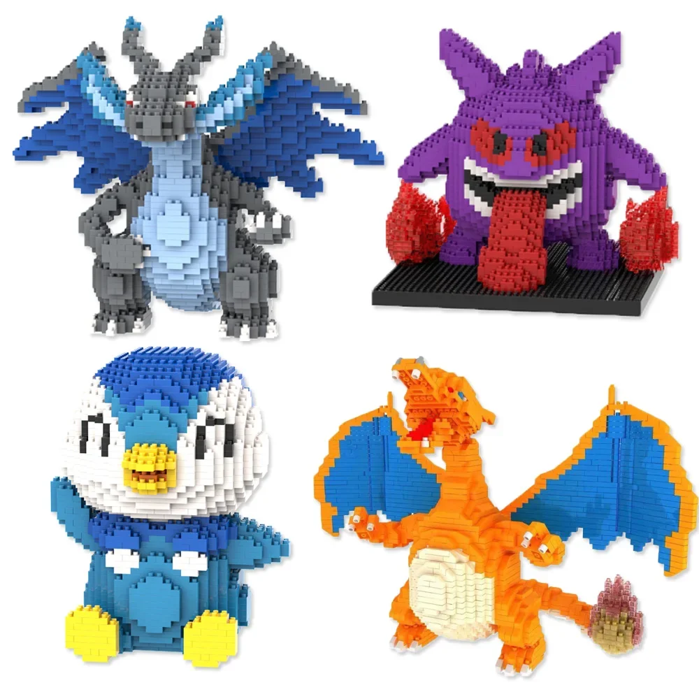 

Pokemon Gengar Micro Building Blocks Piplup Mega Rayquaza Mega Charizard Assembled Mini Bricks Toys For Kid Christmas Gift