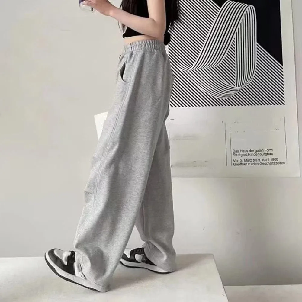 

Повседневные плиссированные мешковатые брюки-карго, широкие брюки на шнурке, брюки с высокой талией, брюки в стиле ретро для девочек и детей