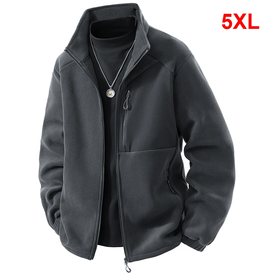 

Осенне-зимняя флисовая куртка для мужчин, большие размеры 5XL, куртка, пальто, модная повседневная теплая куртка, мужская верхняя одежда, уличная, большой размер 5XL