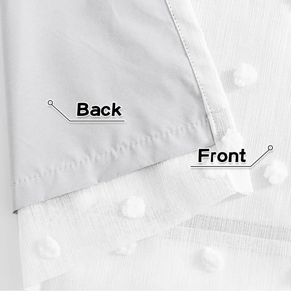 ستائر تعتيم معزولة حراريًا 84 مع بوم بومس، مجموعة من 2 لغرفة المعيشة/الغرفة النوم، 52 واسعة #5