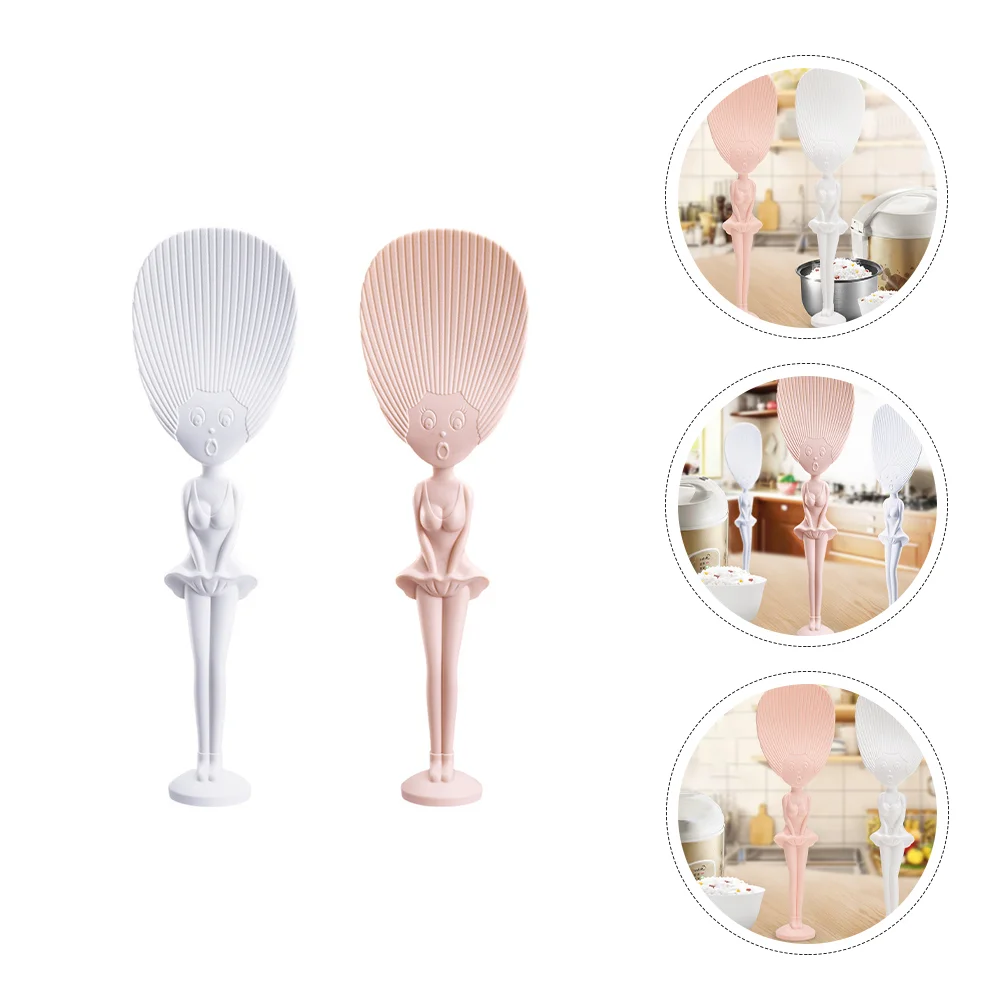 

2 PCS Cooking Utensils Rice Spoon Pot to Make Chinese Plastic Mini Creative