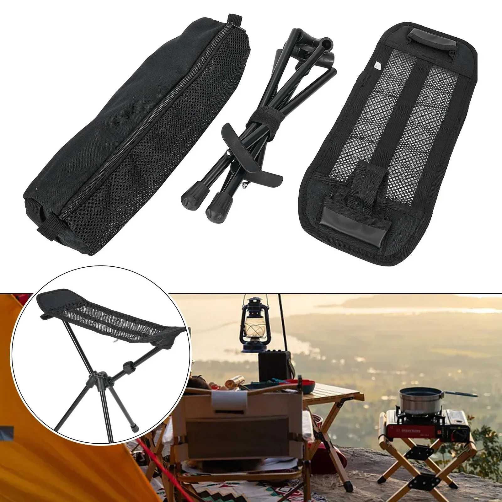 Camping Chair Foot Rest With Storage Bag Chair Leg Rest Travel Fishing Foldable Chair Stool Picnic Fish Tackle Accessories Tools