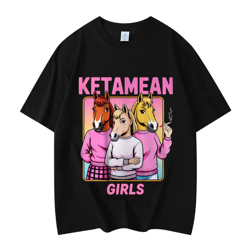 

Ketamean Girls Funny Meme Graphic T Shirts Men's Women's Clothing Fashion Y2k Short Sleeve T-shirt Summer Casual Cotton T-shirts