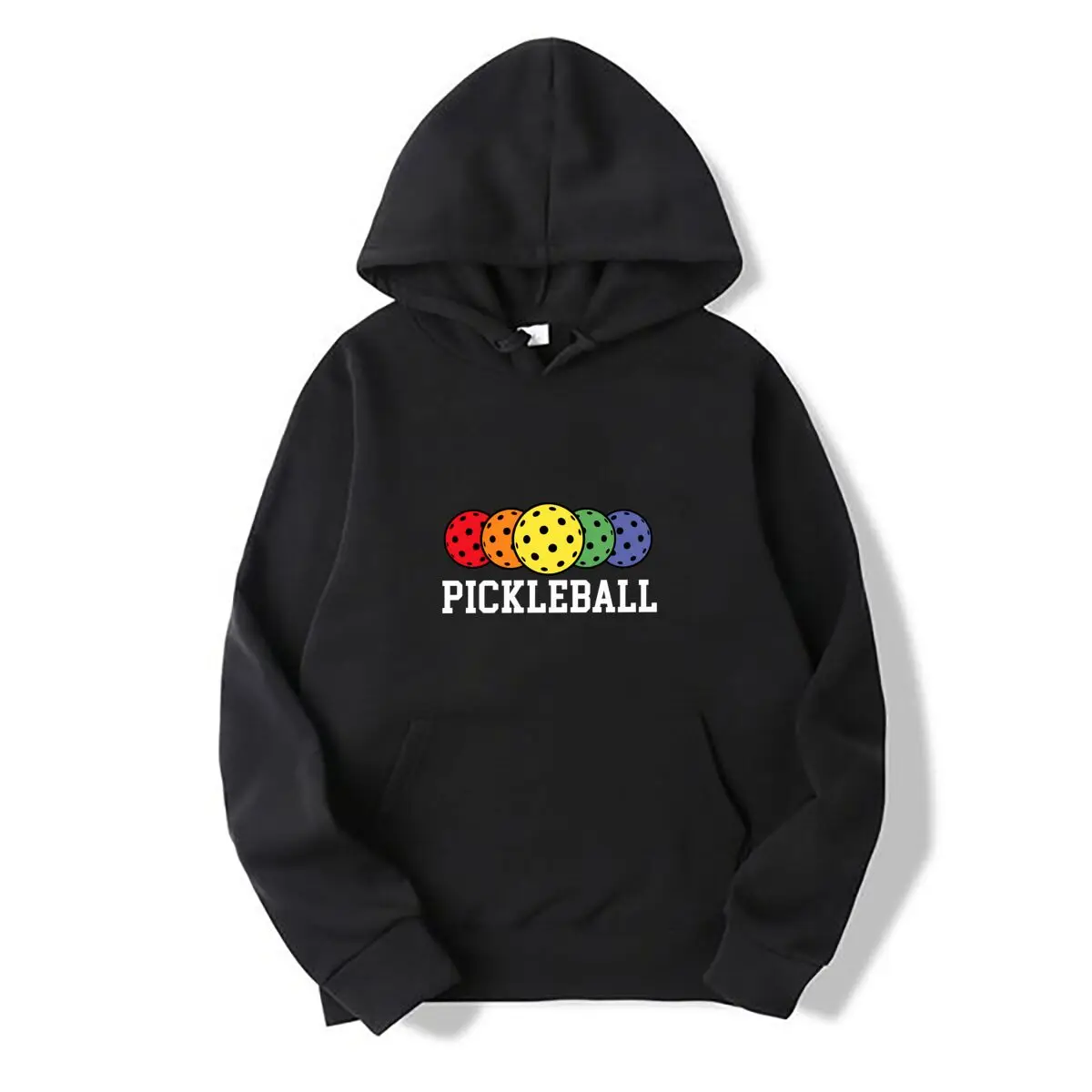 Colorful Pickleball Five Ball Sports Graphic Autumn and winter new men's and women's hooded sweatshirts