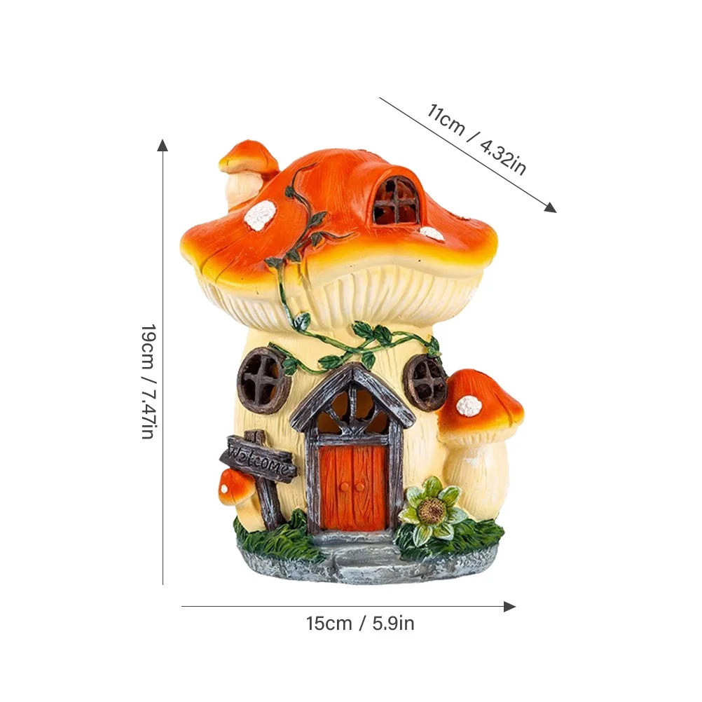 Ozdoby ogrodowe Grzyby Dekoracje Lampki Statuetki Ornamenty Urocze Nocne