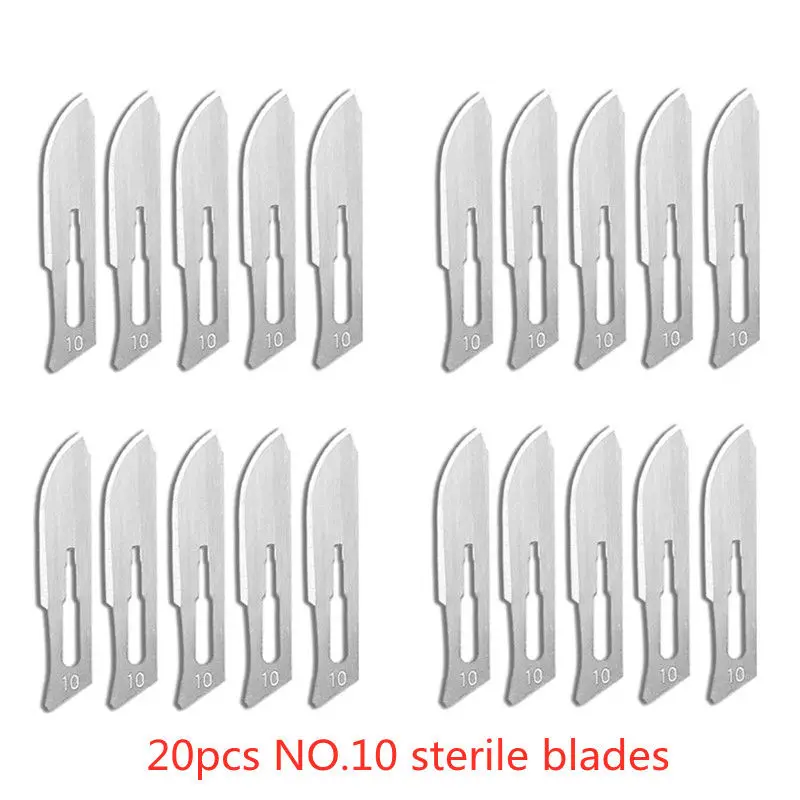 20-100pcs Sterile Carbon Steel Surgical Blades for DIY Cutting Phone Repair Carving Animal Grooming Maintenance Scalpel Knife