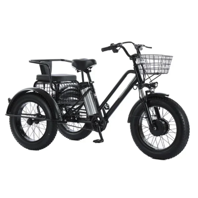 3Wheel Electric Bike electric tricycles 500W 48V 12AH Battery  Electric tricycle 20*4.0 Inch Fat Tire E-bike Inch Mileage 40KM