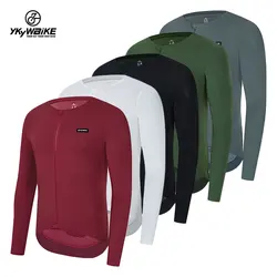 YKYWBIKE Cycling Jersey Long Sleeve Seamless Process Top Quality YKK zipper New Coldback Fabric UPF 50+ Asian Size Jersey