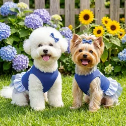 Vestido de verano sin mangas de malla para perros Shih Tzu y Poodle